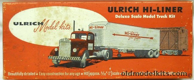 Ulrich 1/87 Kenworth Semi Truck And Fruehauf Trailer Illinois California Express - HO Metal Kit, 1V1 plastic model kit